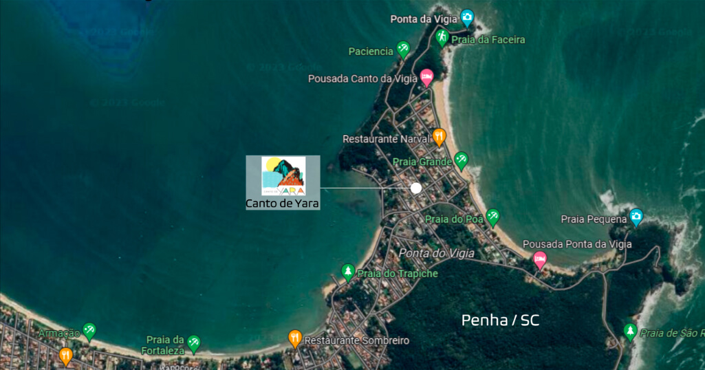 Mapa de localização do Canto de Yara – Rua Augusto Teodoro, 114, Praia Grande, Penha, SC